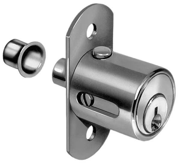 Sliding Door Lock, Chrome, Key Different, Compx National, Mfr#: C8142-KD-26D