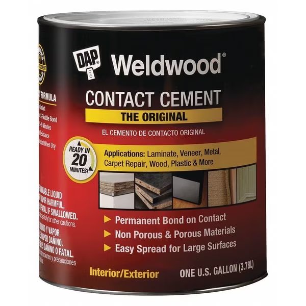Contact Cement, Weldwood, 1 gal, Can, Tan, Dap, Mfr#: 00273