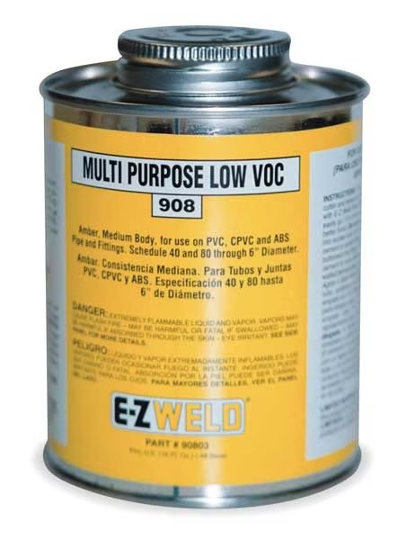 Cement, 32 Oz, Amber, PVC, CPVC, ABS, Ez Weld, Mfr#: 20804