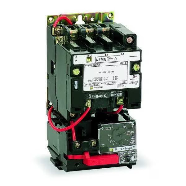 Nonreversing NEMA Magnetic Motor Starter, No Enclosure NEMA Rating, 480V AC, 3 Poles, 1NO, Square D, Mfr#: 8536SCO3V06H30