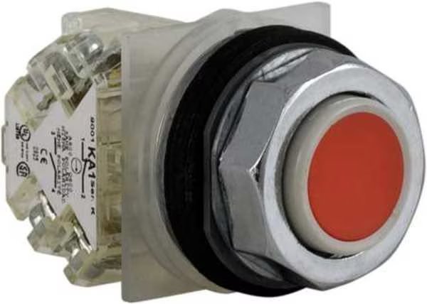 Non-Illuminated Push Button, 30 mm, 1NO/1NC, Red, Schneider Electric, Mfr#: 9001KR3RH13
