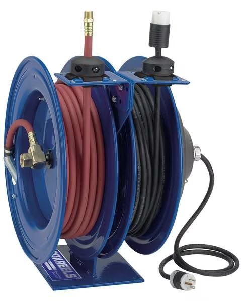 Combination Air/Electric Reel, 3/8 in Hose Dia., 50 ft Length, Coxreels, Mfr#: C-L350-5016-X