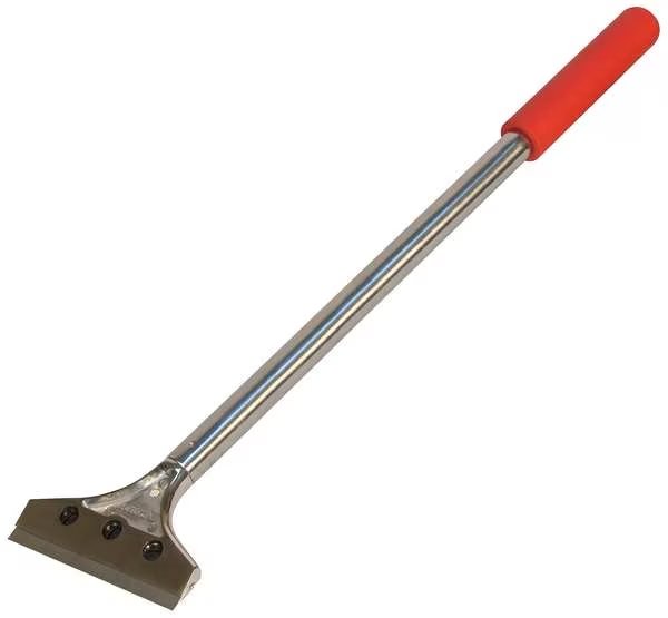 Angled Floor Scraper, Blade Width 4 in, Blade Length 4 in, Red, Steel, Roberts, Mfr#: 10-294