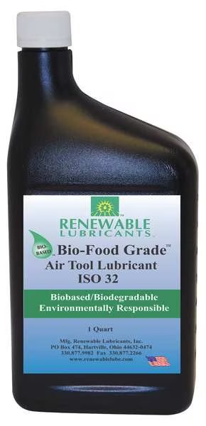 Air Tool Lubricant, ISO 32, 32 Oz, H1, Renewable Lubricants, Mfr#: 87461
