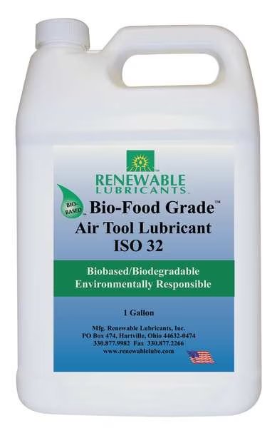 Air Tool Lubricant, ISO 32, 1 Gal, H1, Renewable Lubricants, Mfr#: 87463