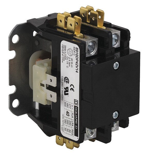24VAC Non-Reversing Definite Purpose Contactor 1P 40A, Square D, Mfr#: 8910DP41V14