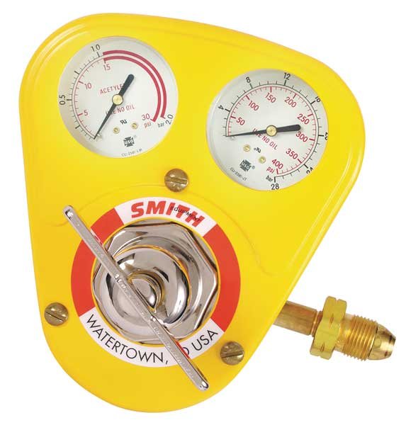 Gas Regulator, Single Stage, CGA-510, 15 psi, Use With: Acetylene, Smith Equipment, Mfr#: 40-15-510S