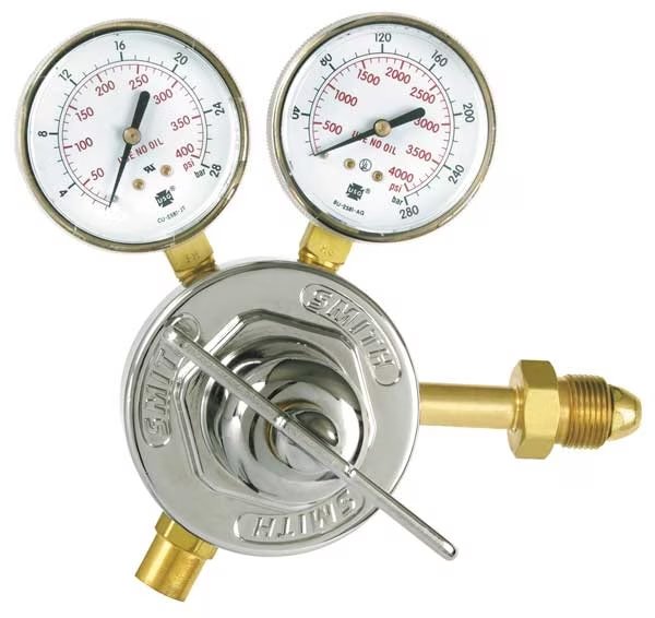 Gas Regulator, Single Stage, CGA-580, 275 psi, Use With: Nitrogen, Smith Equipment, Mfr#: 40-275-580