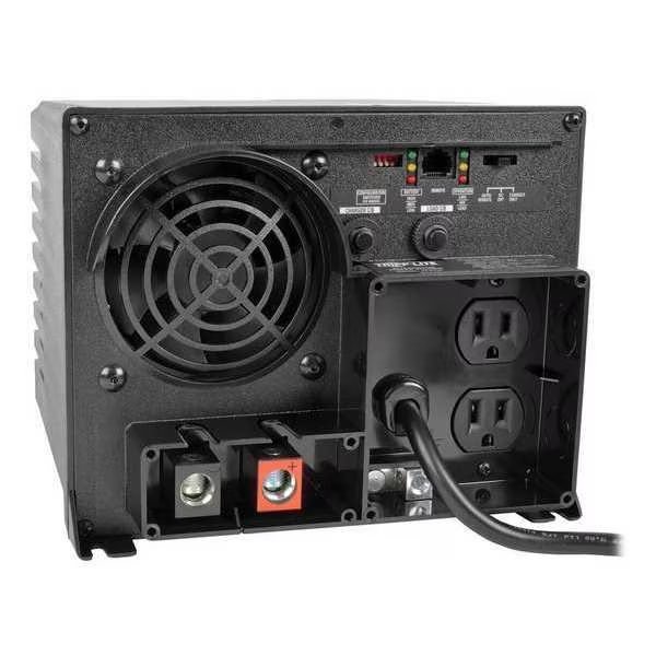 Power Inverter and Battery Charger, Modified Sine Wave, 1,500 W Peak, 750 W Continuous, 2 Outlets, Tripp Lite, Mfr#: APS750