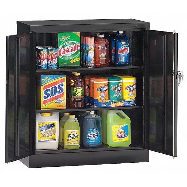 22 ga. ga. Carbon Steel Storage Cabinet, 36 in W, 42 in H, Stationary, Tennsco, Mfr#: 4224DLX