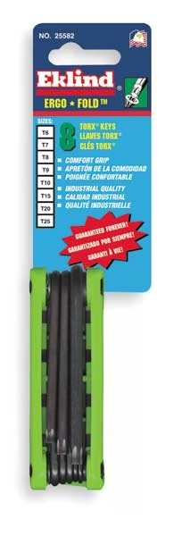8 Piece Torx? Fold-Up Torx? Key Set, 25582, Eklind, Mfr#: 25582