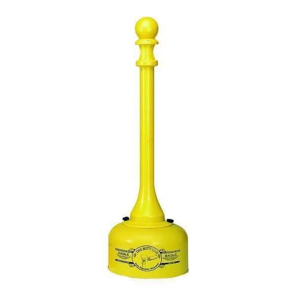 Cigarette Receptacle, 2 gallon, 35 in H, 11 in diameter, Yellow, Eagle Mfg, Mfr#: 1202