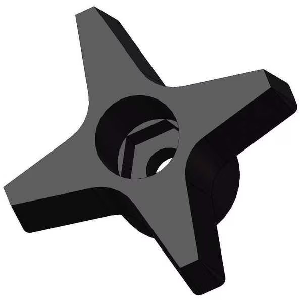 Snap Lock Four Knob, 1/2" Thread Size, 2-1/2" Dia., Innovative Components, Mfr#: GNH7-HEX4P7----