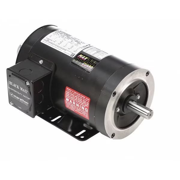Vector Motor, 3.0 lb-ft, 1 HP, 230/460 V, Marathon Motors, Mfr#: 143THTR5326