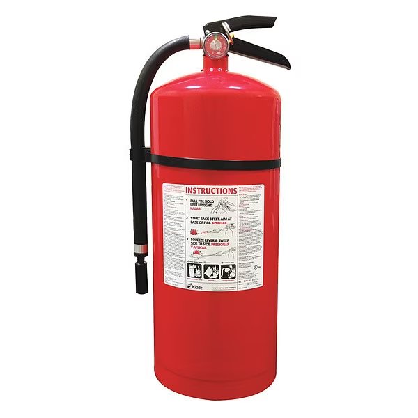 Fire Extinguisher, Class ABC, UL Rating 6A:80B:C, Rechargeable, 20 lb capacity, 20 ft Range, Kidde, Mfr#: 21032153