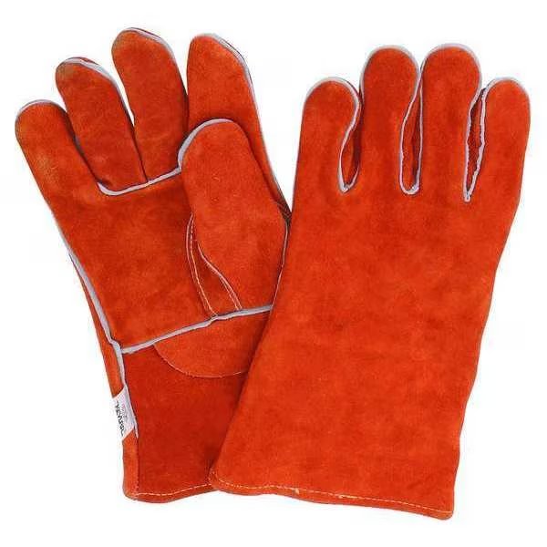 Condor Welding Gloves, Gauntlet Cuff, Straight Thumb, Standard Cowhide, M, 1 PR