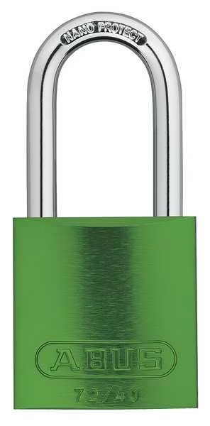 Lockout Padlock, KD, Green, 1-1/2"H, Abus, Mfr#: 72 HB/40-40 KD Green