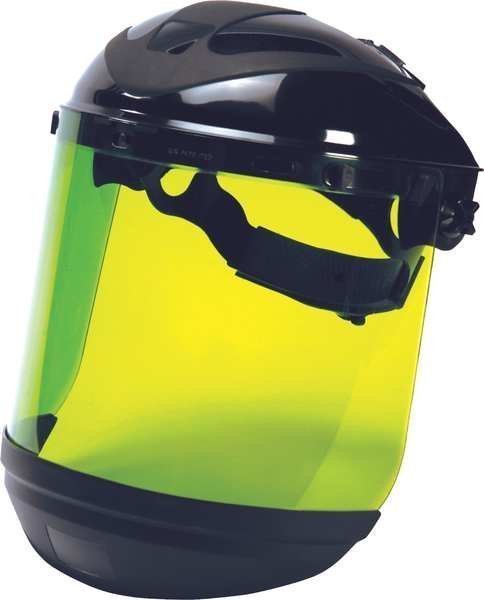 Ratchet Faceshield Assembly, Black, 8x15in, Sellstrom, Mfr#: S31200