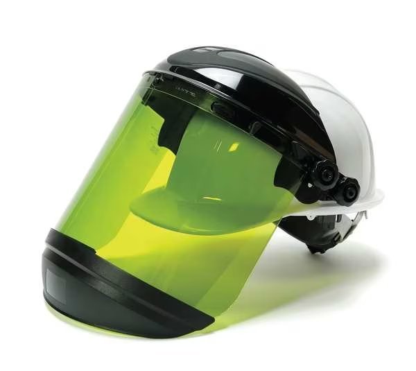 Faceshield with 6-Point Suspension Hard Hat, Arc Flash Series, Front Brim, Ratchet Suspension, Sellstrom, Mfr#: S31202