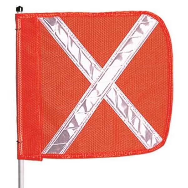 Warning Whip, HD, 12 Ft, Includes X Flag, Checkers, Mfr#: FS12X-O
