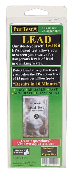 Water Test Kit, Lead and Copper, Purtest, Mfr#: 77701