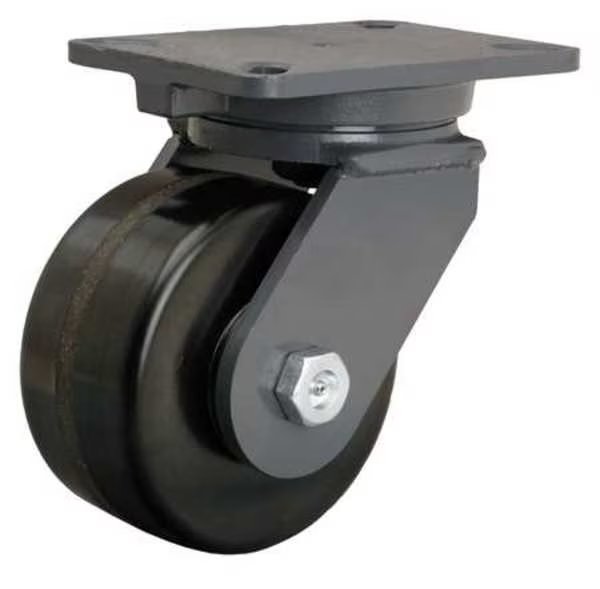 Plate Caster, Swivel, Phenolic, 6 in., 2000 lb., Hamilton, Mfr#: S-CH-63PH-4SL-FB
