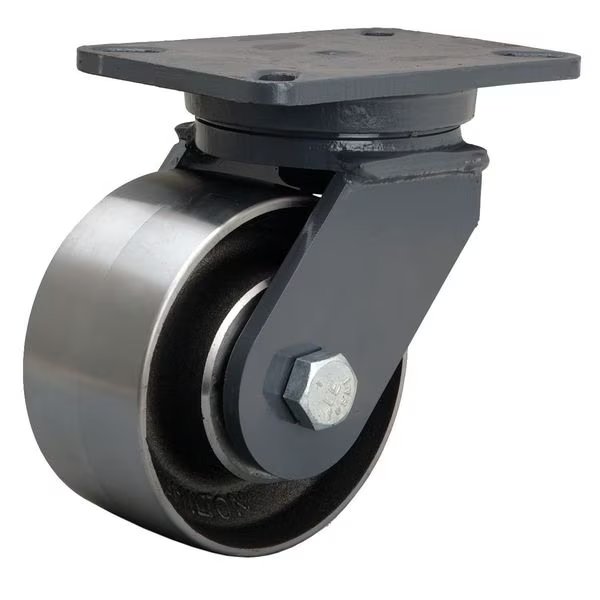 Plate Caster, Swivel, Forged Steel, 6 in, 4000 lb, Hamilton, Mfr#: S-CH-63FSB