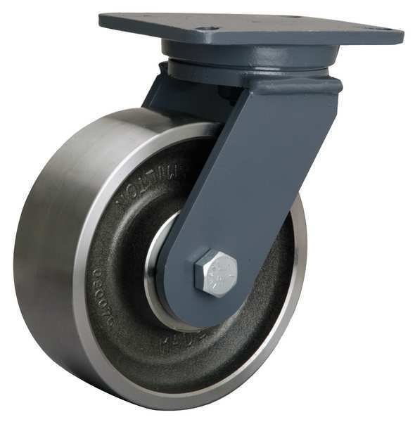 Plate Caster, Swivel, Forged Steel, 8 in., 4000 lb, A, Hamilton, Mfr#: S-CH-83FSB