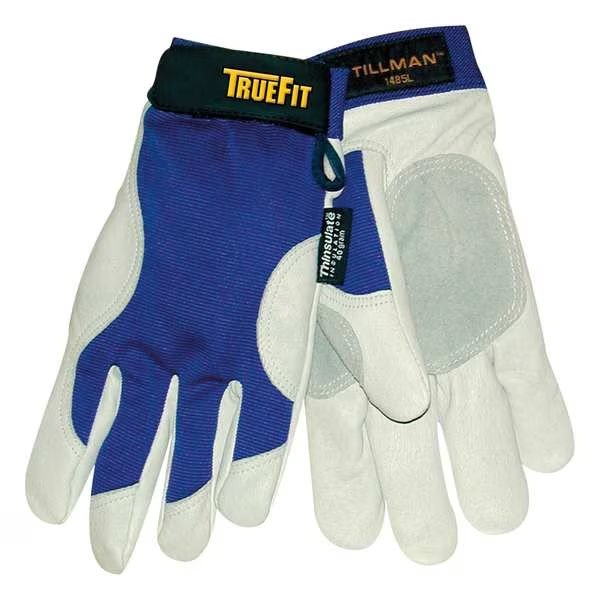 TrueFit Top Grain Pigskin Winter Gloves, Thinsulate Lining, Cold Weather, Blue, XL, 1 Pair, Tillman, Mfr#: 1485XL