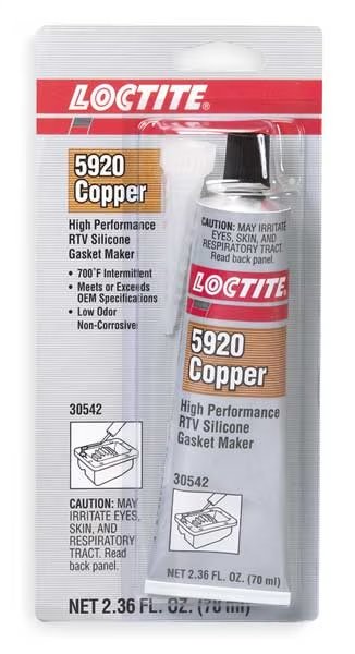 Oil-Resistant, Noncorrosive RTV Silicone Gasket Maker, 70 mL, Copper, Loctite, Mfr#: 198818