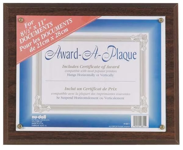 Award-A-Plaque Walnut, Nudell, Mfr#: 18811M