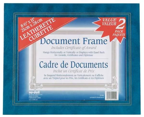Leatherette Frame 8.5x11 Blue, PK2, Nudell, Mfr#: 21201