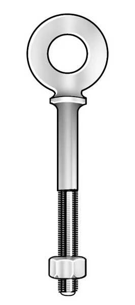 Machinery Eye Bolt With Shoulder, 3/4"-10, 10 in Shank, 1-1/2 in ID, Steel, Galvanized, Ken Forging, Mfr#: N2028-10