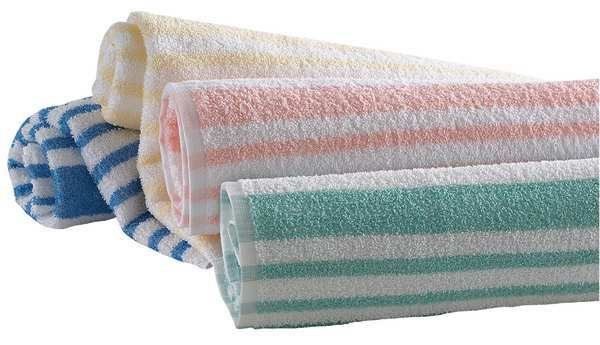 Pool Towel, Blue/White, 30x70, PK12, Martex, Mfr#: 7133188