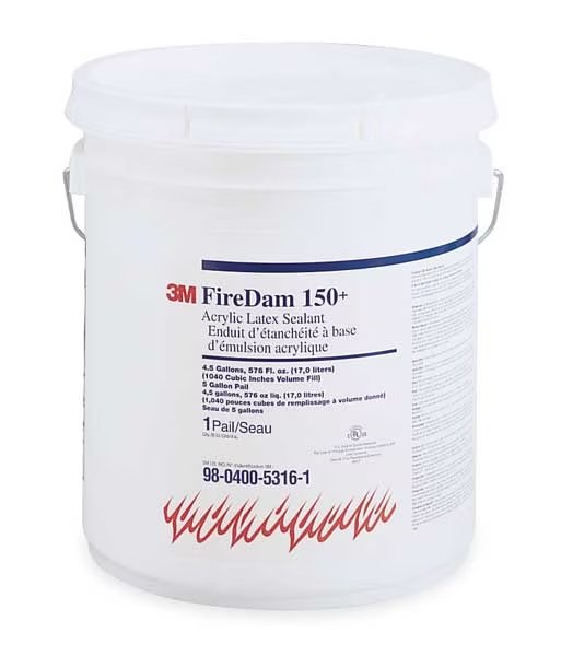 Fire Barrier Sealant Caulk, 4.5 gal., 3M, Mfr#: 150+