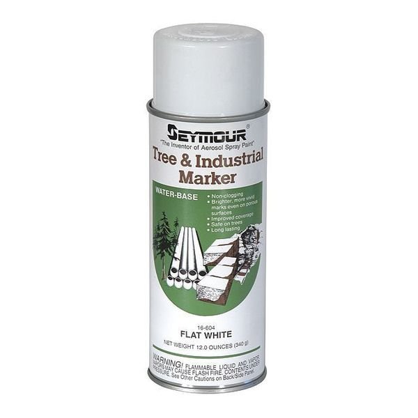 Tree and Industrial Marking Paint, 12 oz., White, Water -Based, Seymour Of Sycamore, Mfr#: 16-604