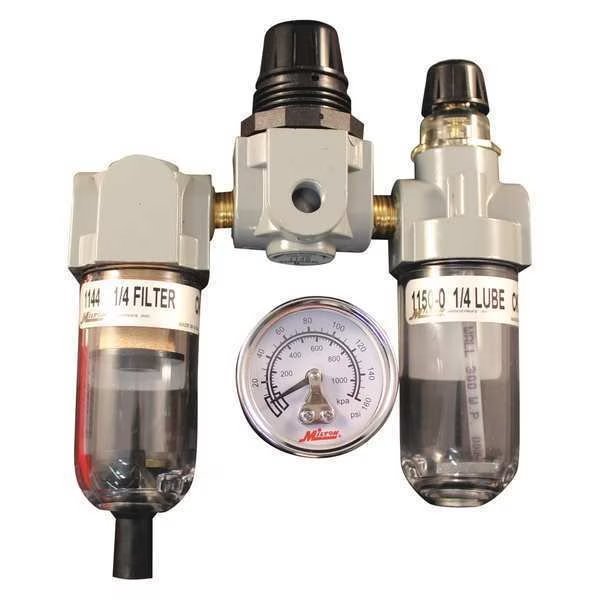 Deluxe FRL Trio, 1/4" NPT, Milton, Mfr#: S-1140