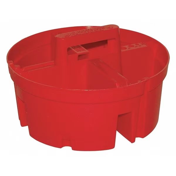 4 Compartment Super Stacker Small Parts Organizer, Fits 5 Gal Buckets, Red, Bucket Boss, Mfr#: 15054