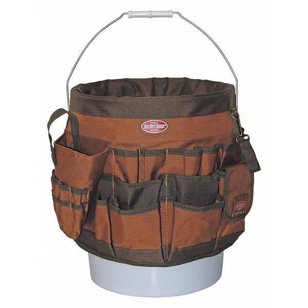 Bucket Boss 56 Pocket Tool Organizer, 600 Poly Ripstop Fabric, 58 Pockets, Bucket Boss, Mfr#: 10056