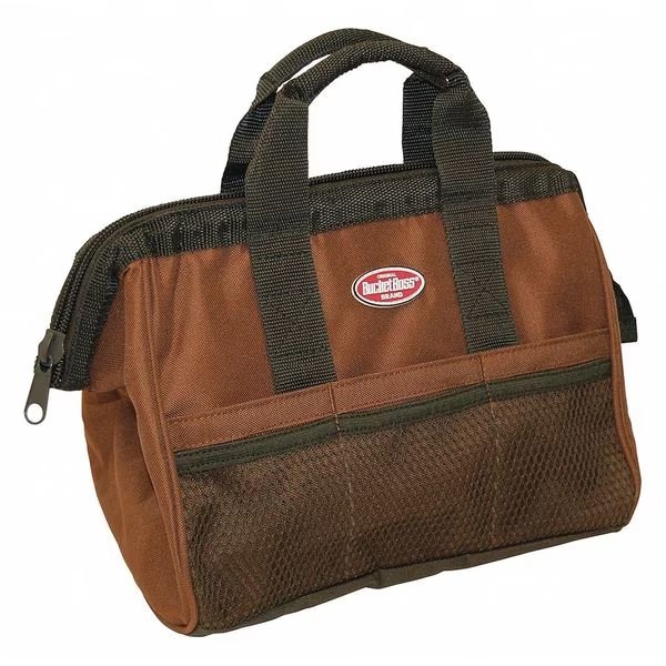 Gatemouth 13 Tool Bag, Single Wall 600 Poly Ripstop Fabric, 6 Pockets, Bucket Boss, Mfr#: 60013