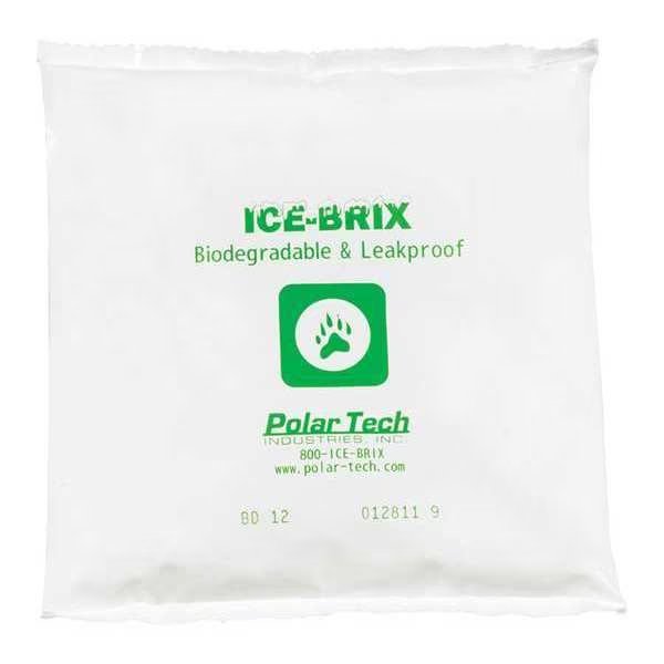 Ice-Brix™ Biodegradable Packs, 12 oz., 6" x 6" x 1", White, 48/Case, Ice-Brix, Mfr#: IBB12