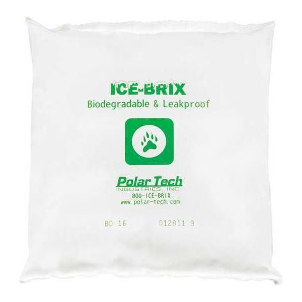 Ice-Brix™ Biodegradable Packs, 16 oz., 6 1/4" x 6" x 1", White, 36/Case, Ice-Brix, Mfr#: IBB16