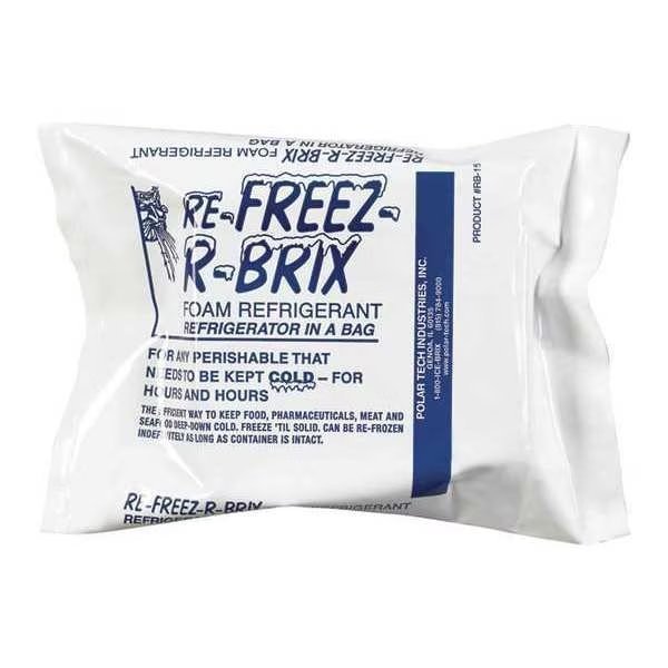 Re-Freez-R-Brix™ Cold Bricks, 4 1/2" x 4" x 1 1/2", White, 12/Case, Re-Freez-R-Brix, Mfr#: RB15