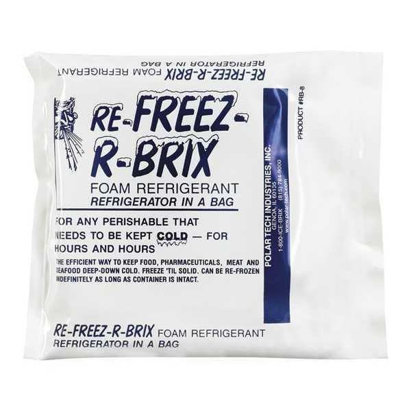 Re-Freez-R-Brix™ Cold Bricks, 4 1/2" x 4" x 3/4", White, 42/Case, Re-Freez-R-Brix, Mfr#: RB8