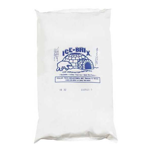 Ice-Brix™ Cold Packs, 10" x 6" x 1-1/2", White, 9/Case, Ice-Brix, Mfr#: IB32BPD