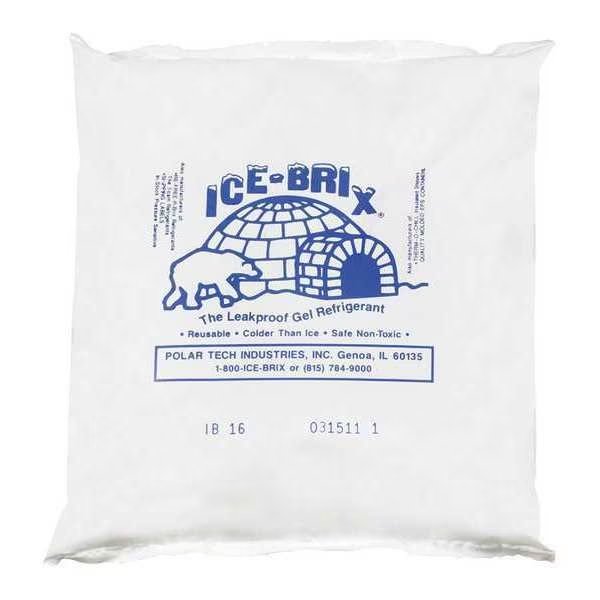 Ice-Brix™ Cold Packs, 6-1/4" x 6" x 1", White, 18/Case, Ice-Brix, Mfr#: IB16BPD