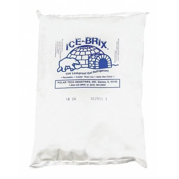 Ice-Brix™ Cold Packs, 8" x 6" x 1-1/4", White, 12/Case, Ice-Brix, Mfr#: IB24BPD