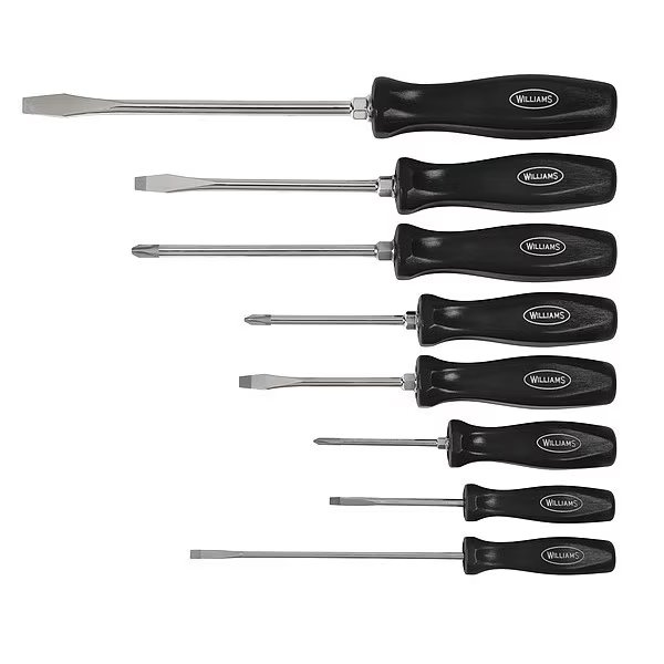 Williams Screwdriver Set, 8 Pieces, Williams, Mfr#: 100P-8MD
