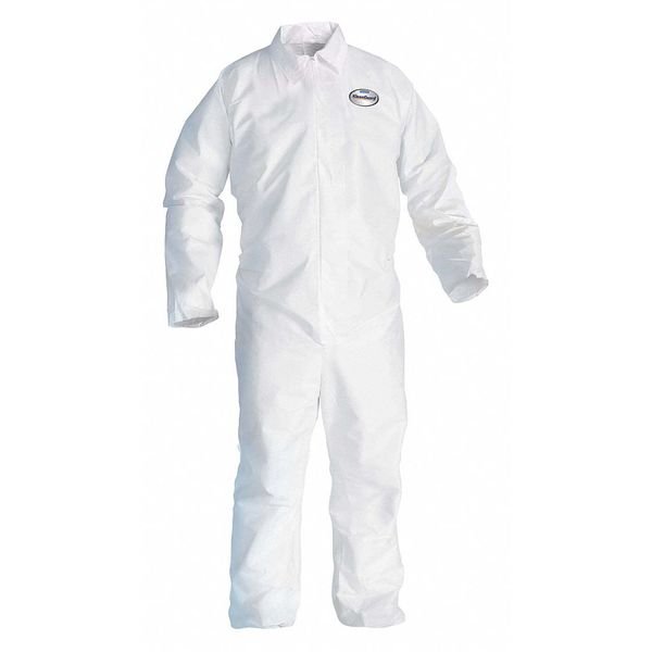 Disposable Coverall, 24 PK, White, SMMMS, Zipper, Kleenguard, Mfr#: 49005