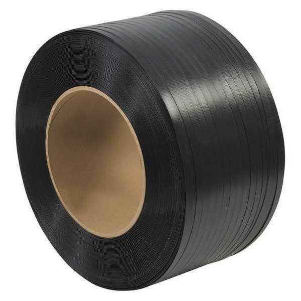 Polypropylene Strapping, Hand Grade, Embossed, 8" x 8" Core, 5/8" x 6000', Black, 1/Coil, Partners Brand, Mfr#: PSH280